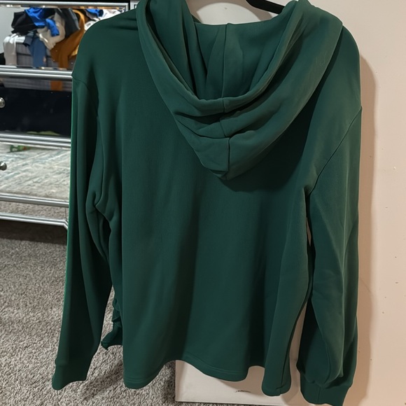Adidas Originals Dark Green Ruffle Oversized Hoodie, Size S - Picture 5 of 8